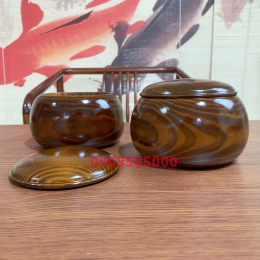 Hộp đựng cờ vây bằng gỗ táo - Set 2 cái hũ đựng cờ vây gỗ thịt