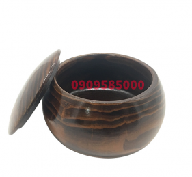 Hộp đựng cờ vây bằng gỗ táo - Set 2 cái hũ đựng cờ vây gỗ thịt