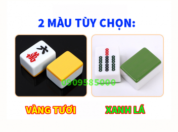 Bộ cờ mạt chược cao cấp 144 quân, màu đẹp, size 33 mm, có túi đựng