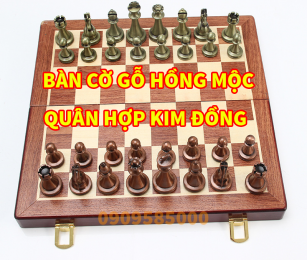 Bộ cờ vua hợp kim bàn gỗ tự nhiên cao cấp (nhiều size)