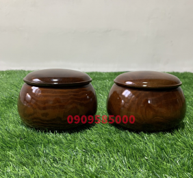 Hộp đựng cờ vây bằng gỗ táo - Set 2 cái hũ đựng cờ vây gỗ thịt