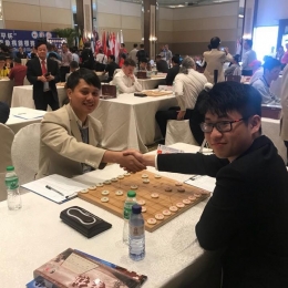 Bàn cờ tướng gỗ trúc loại lớn (hàng CNC cao cấp)